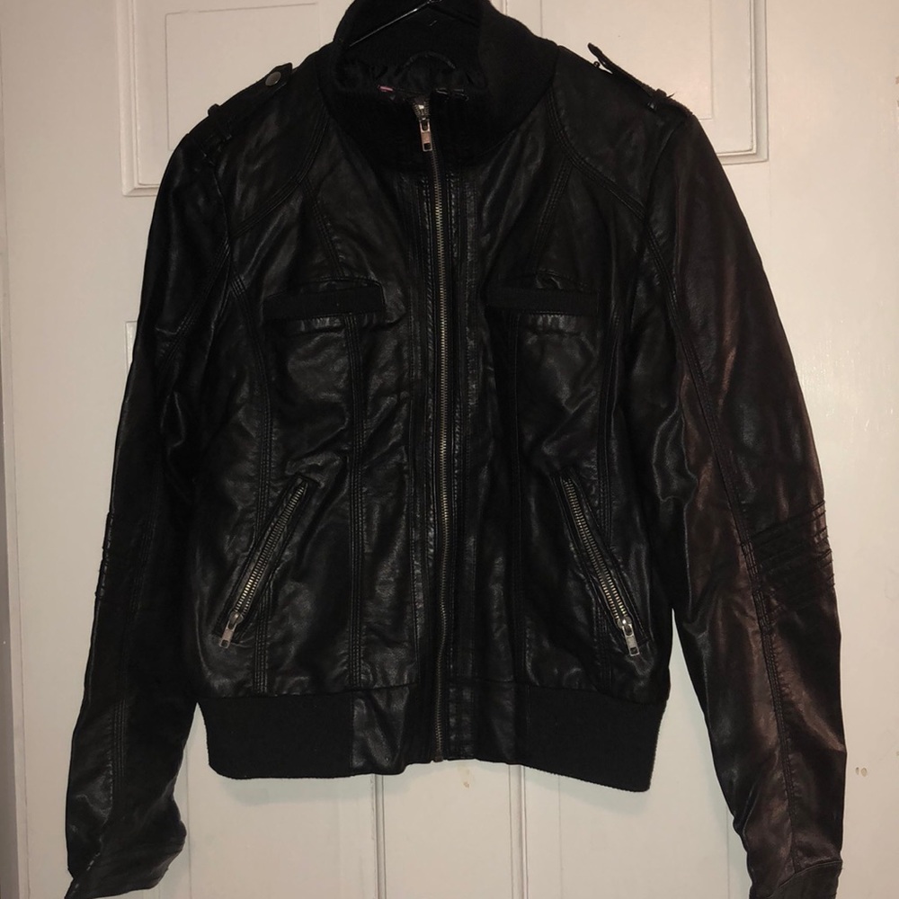 Black leather jacket